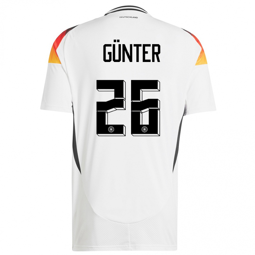 Niño Fútbol Camiseta Alemania Christian Günter #26 Blanco 1ª Equipación 24-26 Perú