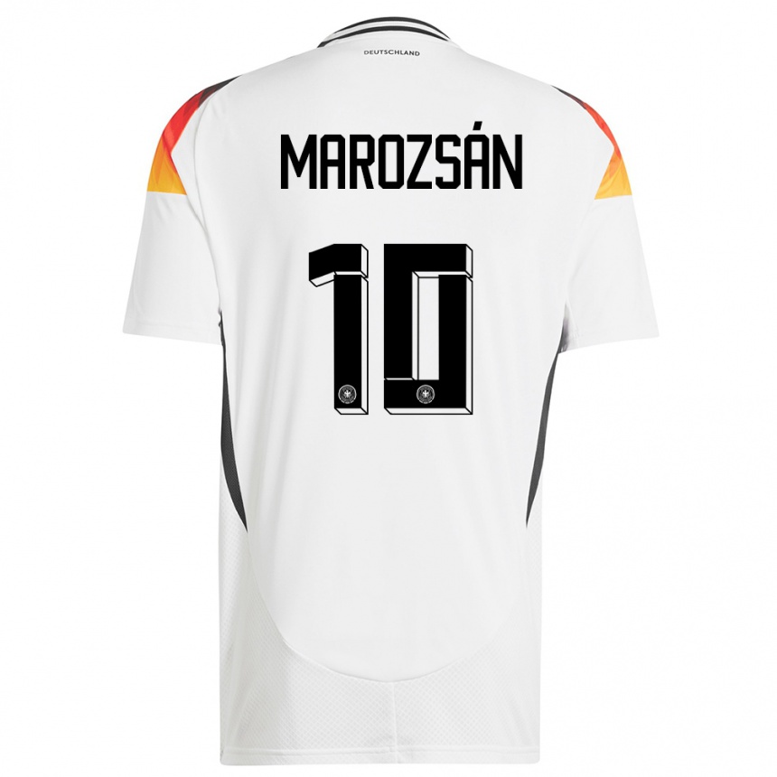 Niño Fútbol Camiseta Alemania Dzsenifer Marozsan #10 Blanco 1ª Equipación 24-26 Perú