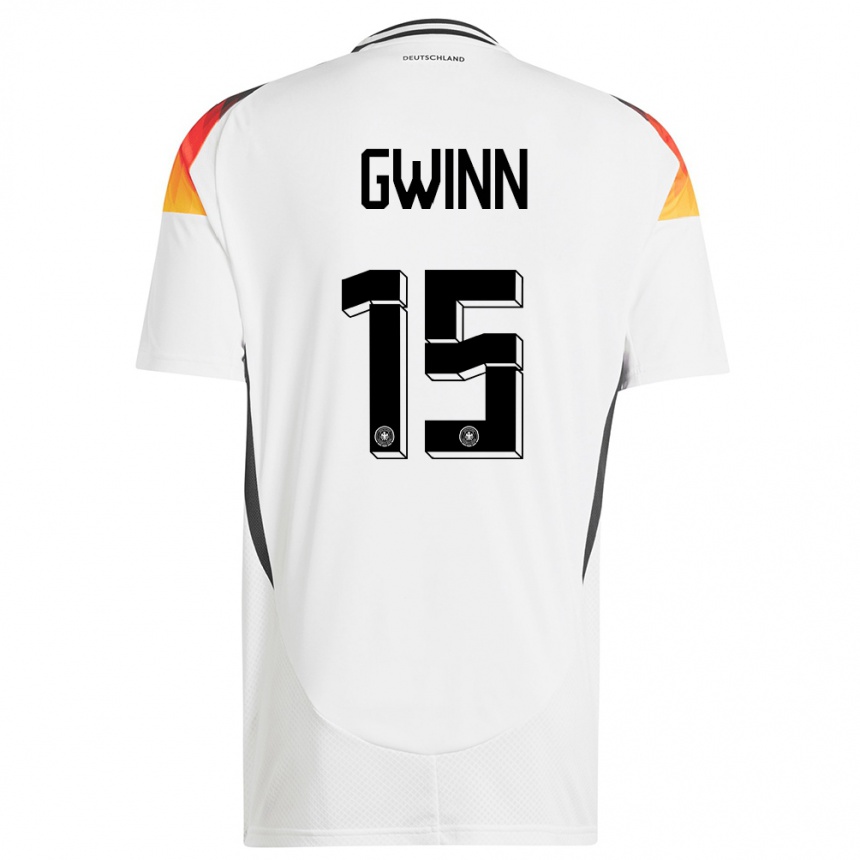 Niño Fútbol Camiseta Alemania Giulia Gwinn #15 Blanco 1ª Equipación 24-26 Perú