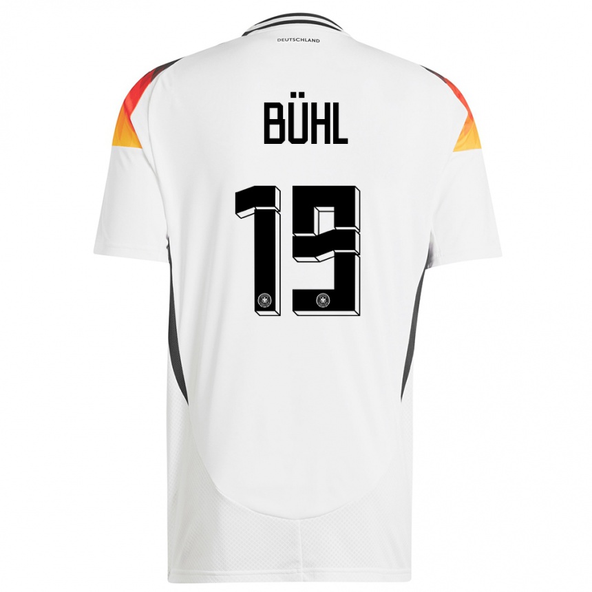 Niño Fútbol Camiseta Alemania Klara Buhl #19 Blanco 1ª Equipación 24-26 Perú