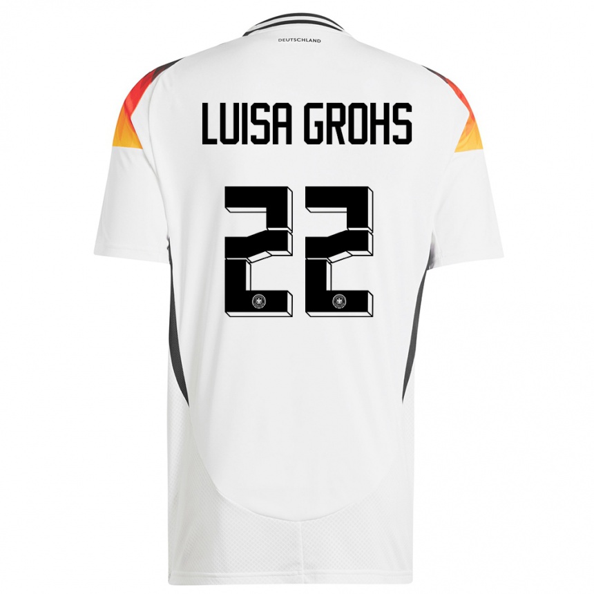 Niño Fútbol Camiseta Alemania Maria Luisa Grohs #22 Blanco 1ª Equipación 24-26 Perú