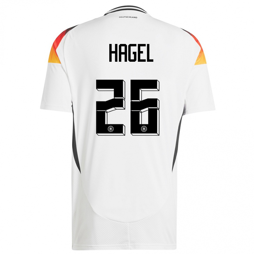 Niño Fútbol Camiseta Alemania Chantal Hagel #26 Blanco 1ª Equipación 24-26 Perú