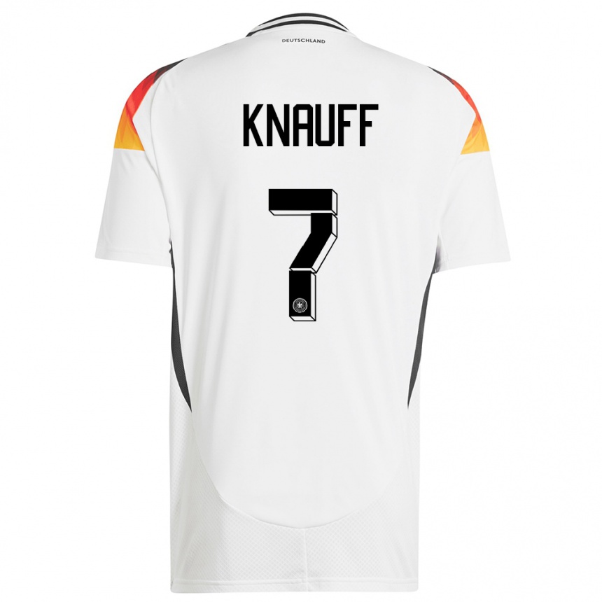 Niño Fútbol Camiseta Alemania Ansgar Knauff #7 Blanco 1ª Equipación 24-26 Perú