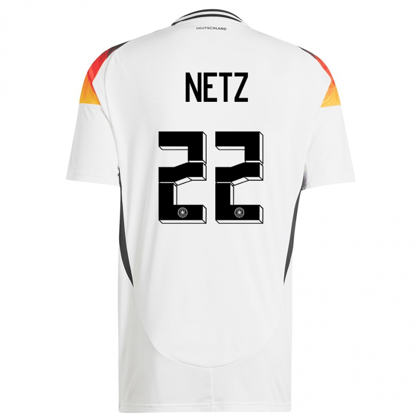 Niño Fútbol Camiseta Alemania Luca Netz #22 Blanco 1ª Equipación 24-26 Perú