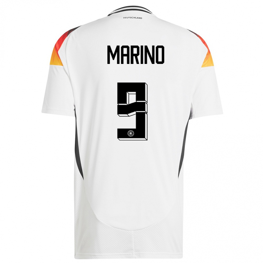 Niño Fútbol Camiseta Alemania Stefano Marino #9 Blanco 1ª Equipación 24-26 Perú