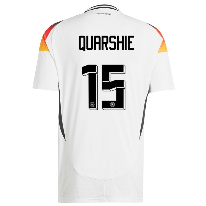 Niño Fútbol Camiseta Alemania Joshua Quarshie #15 Blanco 1ª Equipación 24-26 Perú