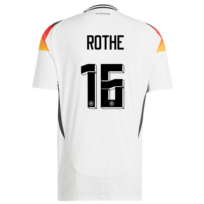 Niño Fútbol Camiseta Alemania Tom Rothe #16 Blanco 1ª Equipación 24-26 Perú