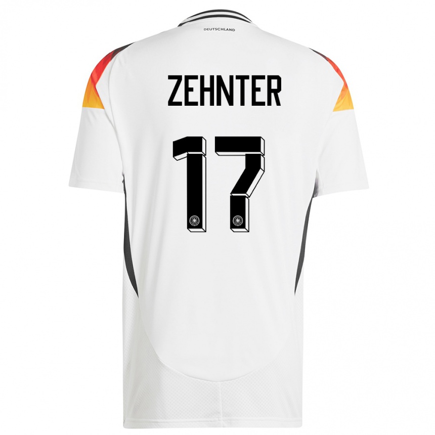 Niño Fútbol Camiseta Alemania Aaron Zehnter #17 Blanco 1ª Equipación 24-26 Perú