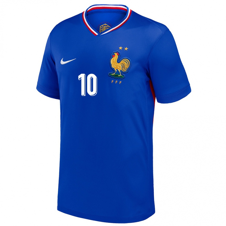 Niño Fútbol Camiseta Francia Kylian Mbappe #10 Azul 1ª Equipación 24-26 Perú