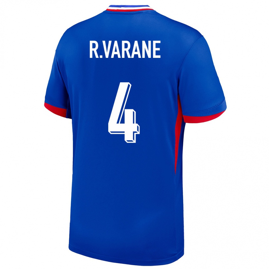 Niño Fútbol Camiseta Francia Raphael Varane #4 Azul 1ª Equipación 24-26 Perú