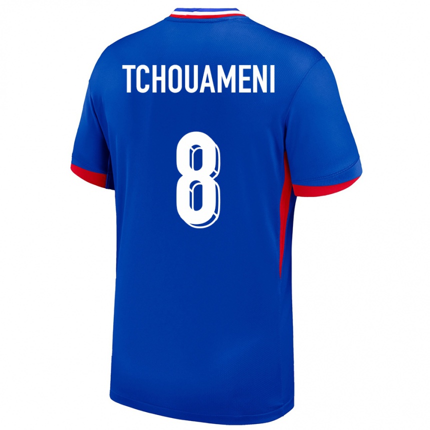 Niño Fútbol Camiseta Francia Aurelien Tchouameni #8 Azul 1ª Equipación 24-26 Perú