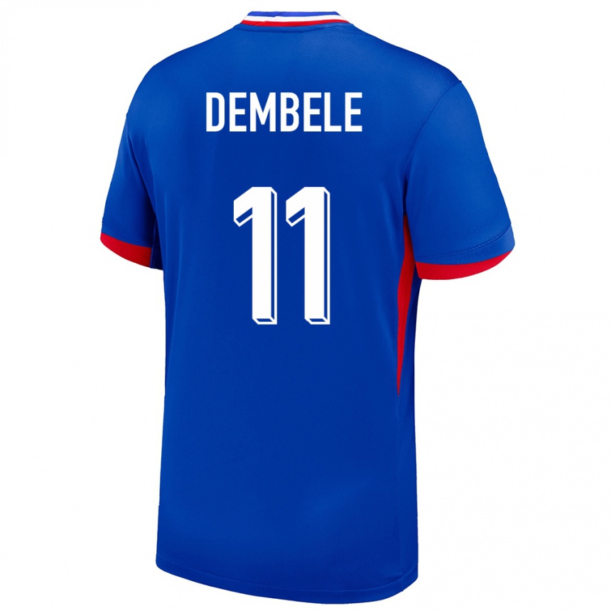 Niño Fútbol Camiseta Francia Ousmane Dembele #11 Azul 1ª Equipación 24-26 Perú