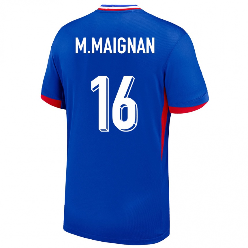 Niño Fútbol Camiseta Francia Mike Maignan #16 Azul 1ª Equipación 24-26 Perú