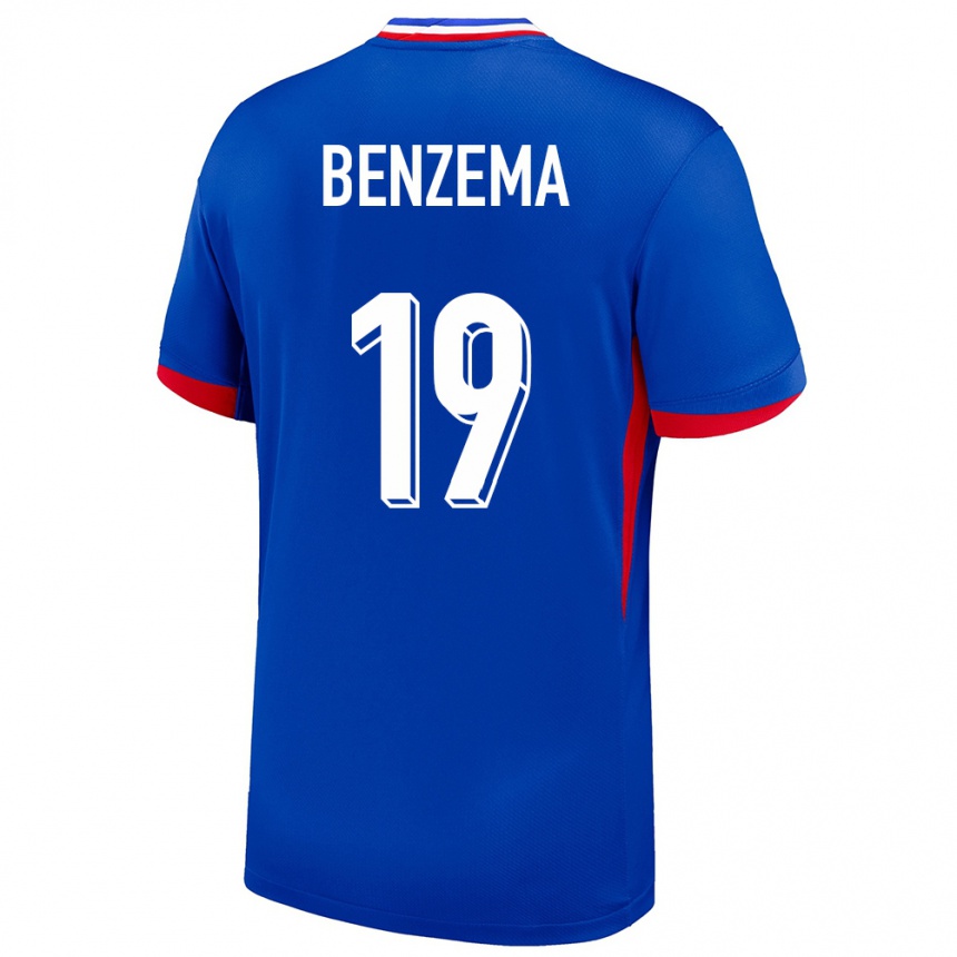 Niño Fútbol Camiseta Francia Karim Benzema #19 Azul 1ª Equipación 24-26 Perú