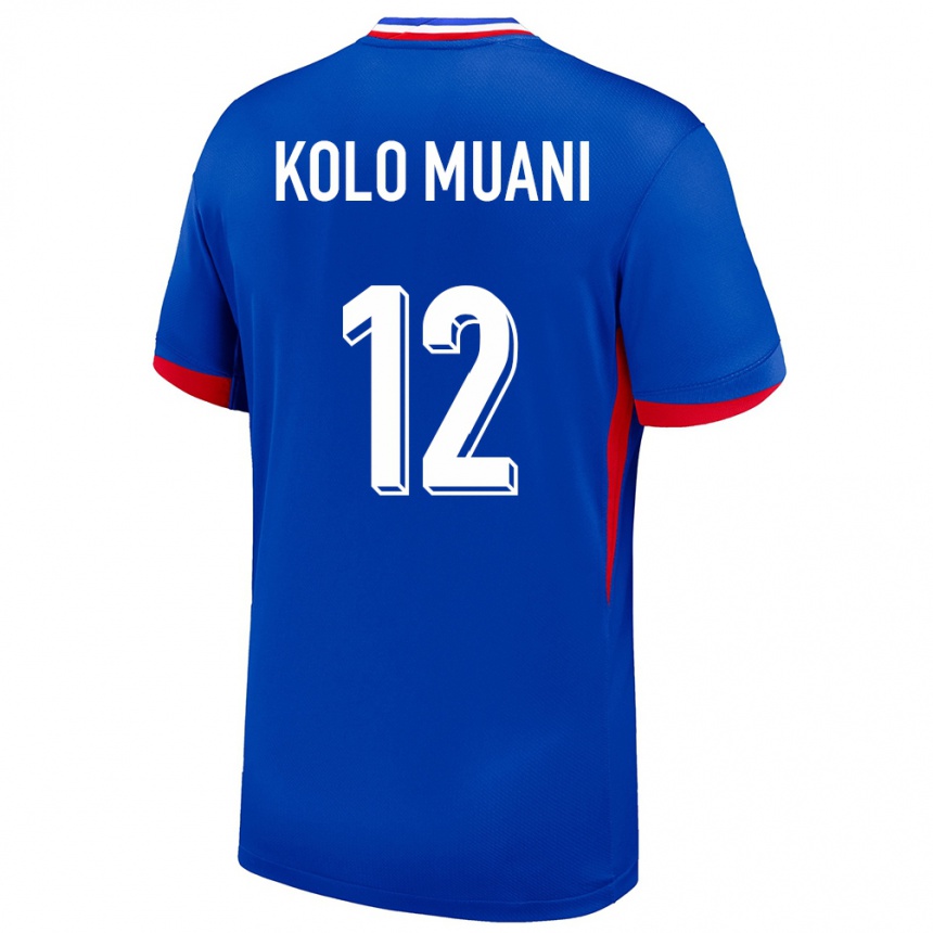 Niño Fútbol Camiseta Francia Randal Kolo Muani #12 Azul 1ª Equipación 24-26 Perú