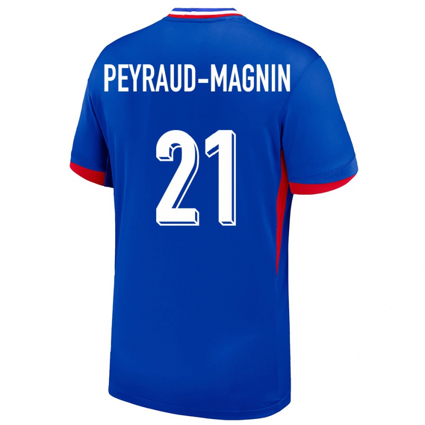 Niño Fútbol Camiseta Francia Pauline Peyraud Magnin #21 Azul 1ª Equipación 24-26 Perú