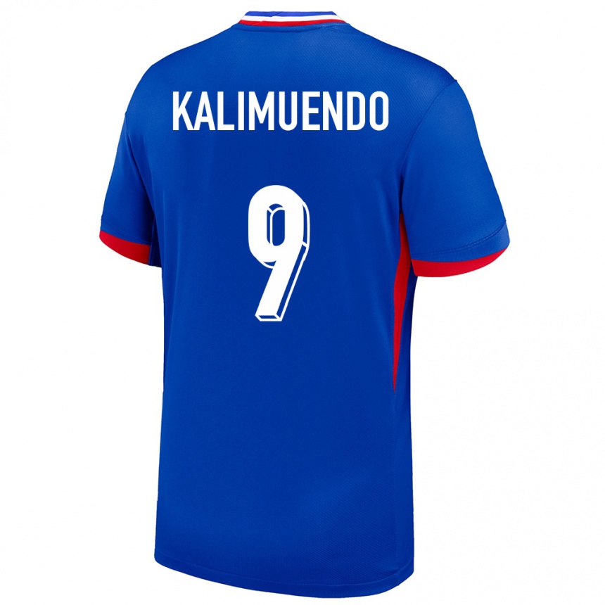 Niño Fútbol Camiseta Francia Arnaud Kalimuendo #9 Azul 1ª Equipación 24-26 Perú