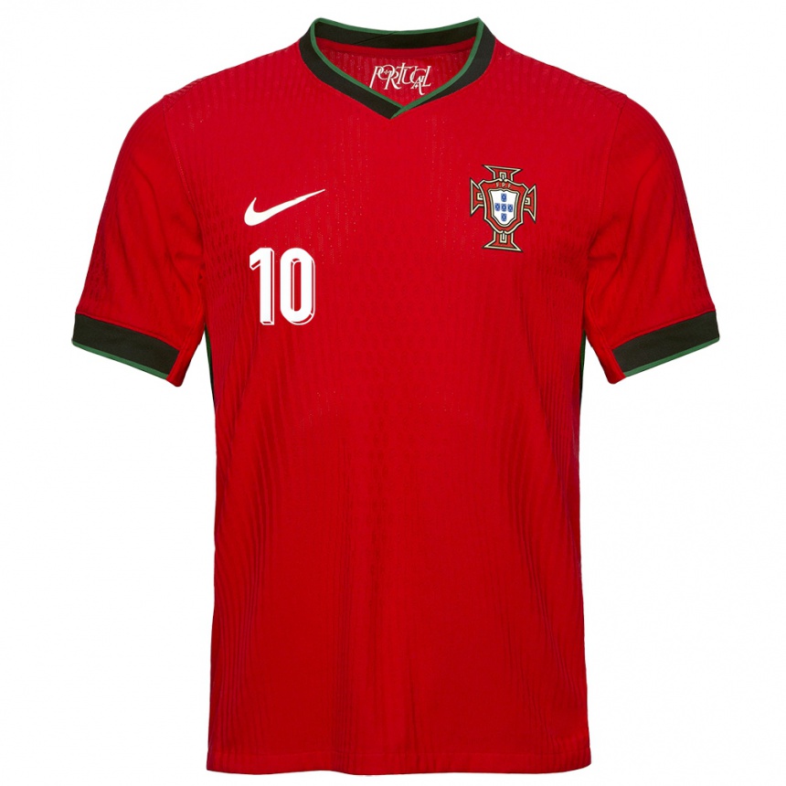 Niño Fútbol Camiseta Portugal Bernardo Silva #10 Rojo 1ª Equipación 24-26 Perú