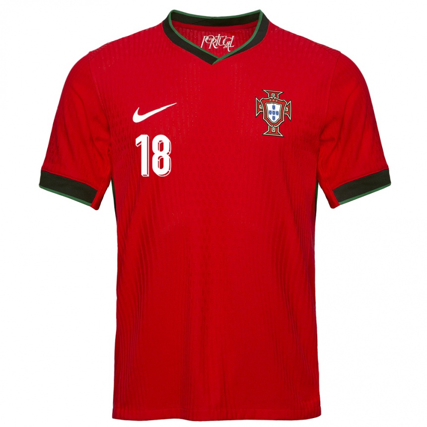 Niño Fútbol Camiseta Portugal Ruben Neves #18 Rojo 1ª Equipación 24-26 Perú