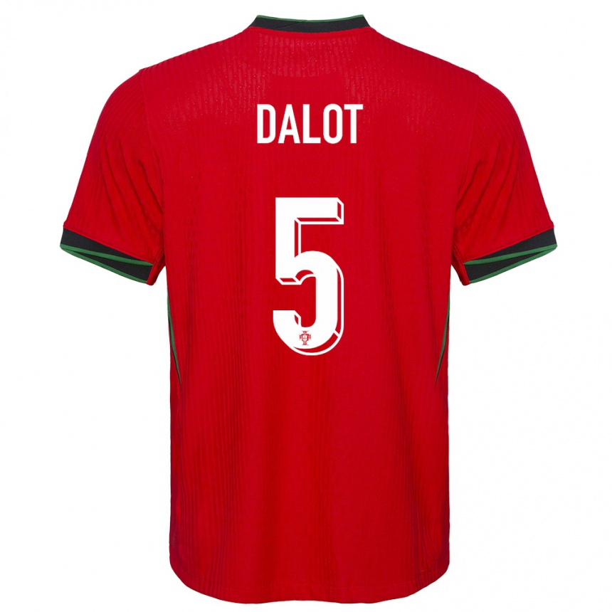 Niño Fútbol Camiseta Portugal Diogo Dalot #5 Rojo 1ª Equipación 24-26 Perú