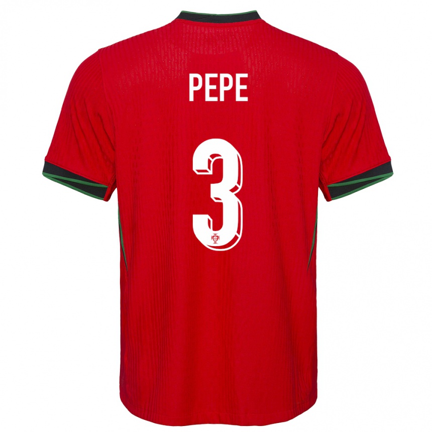 Niño Fútbol Camiseta Portugal Pepe #3 Rojo 1ª Equipación 24-26 Perú