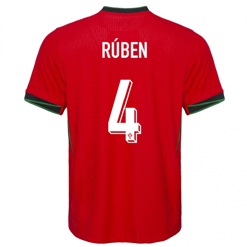 Niño Fútbol Camiseta Portugal Ruben Dias #4 Rojo 1ª Equipación 24-26 Perú