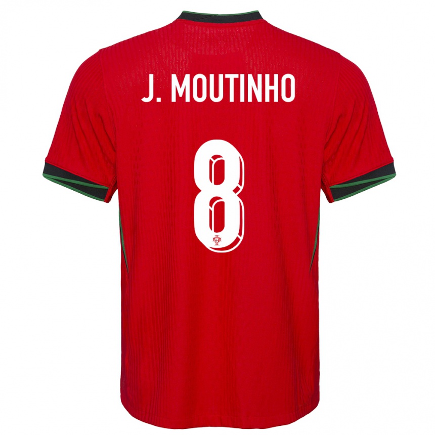 Niño Fútbol Camiseta Portugal Joao Moutinho #8 Rojo 1ª Equipación 24-26 Perú