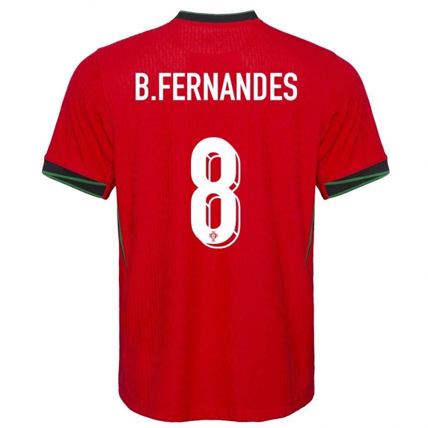 Niño Fútbol Camiseta Portugal Bruno Fernandes #8 Rojo 1ª Equipación 24-26 Perú