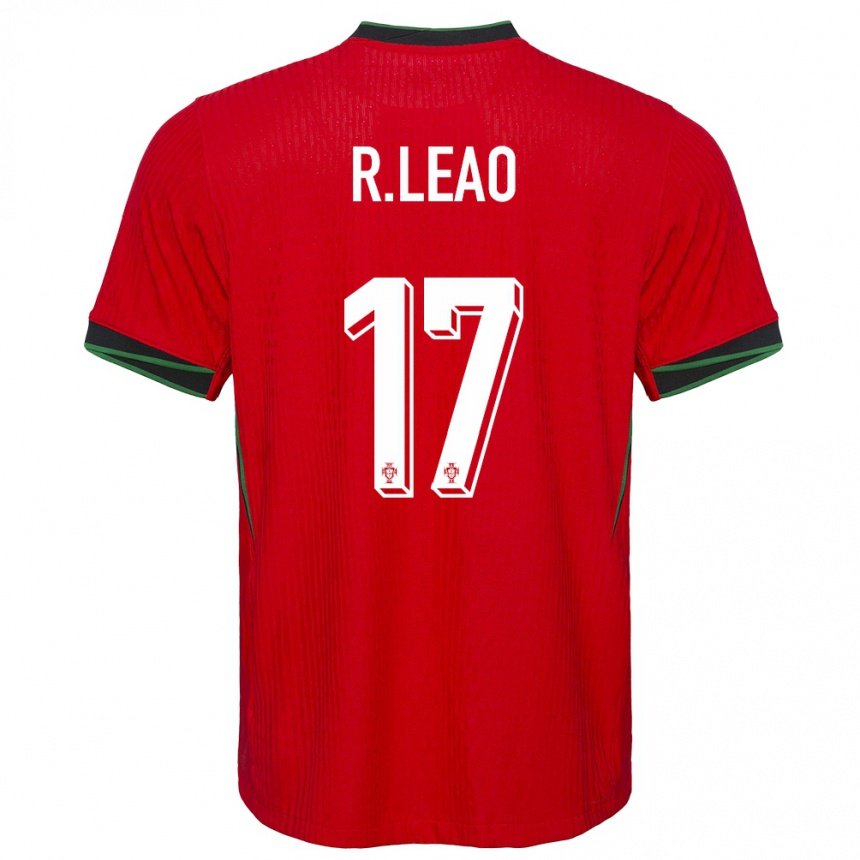 Niño Fútbol Camiseta Portugal Rafael Leao #17 Rojo 1ª Equipación 24-26 Perú