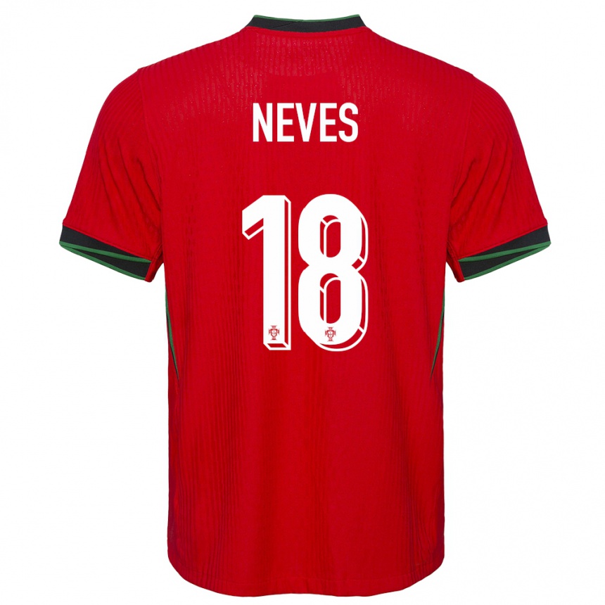 Niño Fútbol Camiseta Portugal Ruben Neves #18 Rojo 1ª Equipación 24-26 Perú