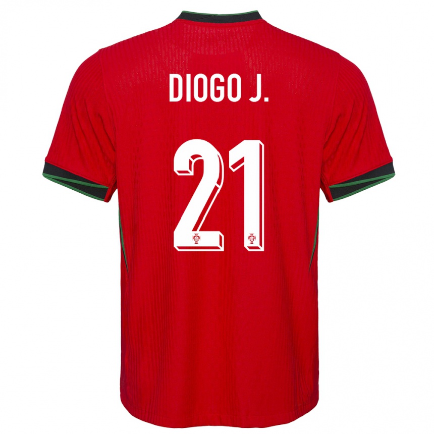 Niño Fútbol Camiseta Portugal Diogo Jota #21 Rojo 1ª Equipación 24-26 Perú