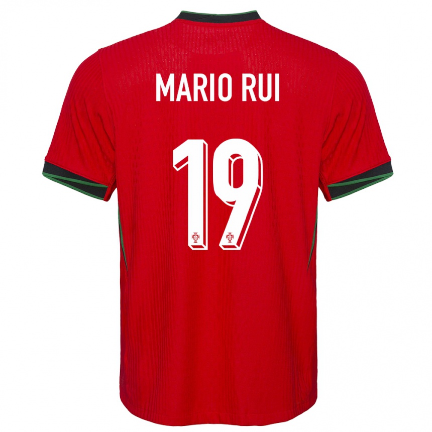 Niño Fútbol Camiseta Portugal Mario Rui #19 Rojo 1ª Equipación 24-26 Perú