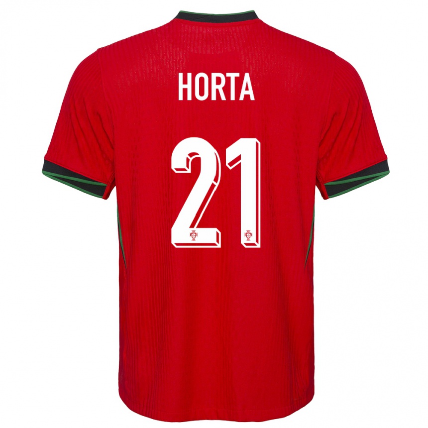 Niño Fútbol Camiseta Portugal Ricardo Horta #21 Rojo 1ª Equipación 24-26 Perú