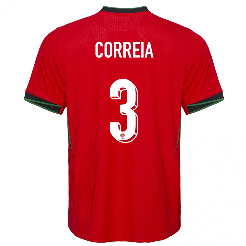 Niño Fútbol Camiseta Portugal Alicia Correia #3 Rojo 1ª Equipación 24-26 Perú