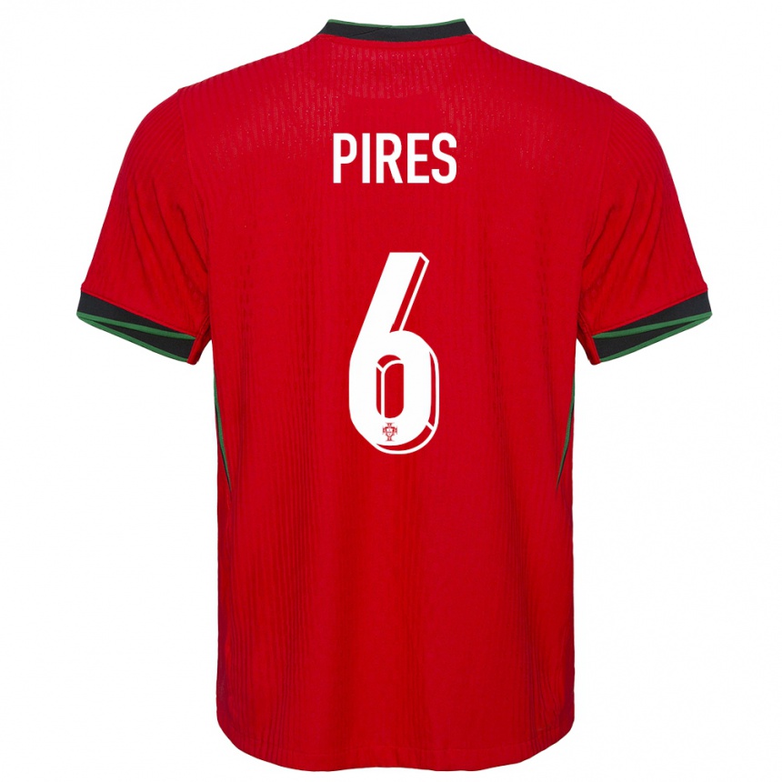 Niño Fútbol Camiseta Portugal Suzane Pires #6 Rojo 1ª Equipación 24-26 Perú