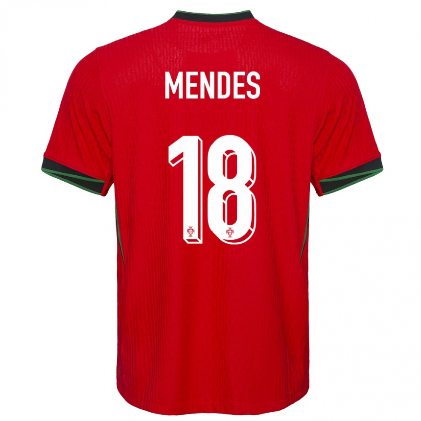 Niño Fútbol Camiseta Portugal Carolina Mendes #18 Rojo 1ª Equipación 24-26 Perú