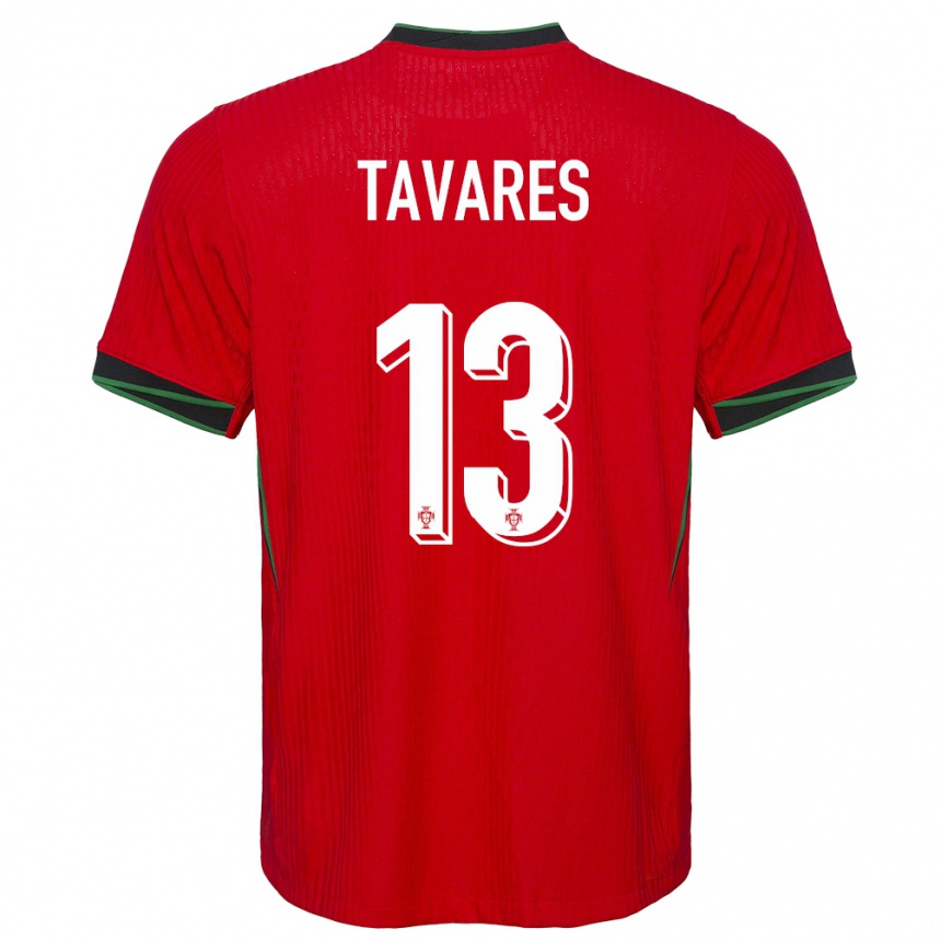 Niño Fútbol Camiseta Portugal Nuno Tavares #13 Rojo 1ª Equipación 24-26 Perú