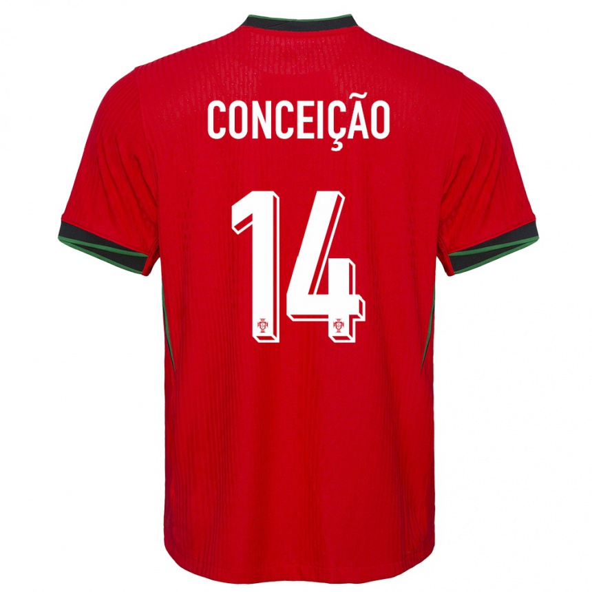 Niño Fútbol Camiseta Portugal Rodrigo Conceicao #14 Rojo 1ª Equipación 24-26 Perú