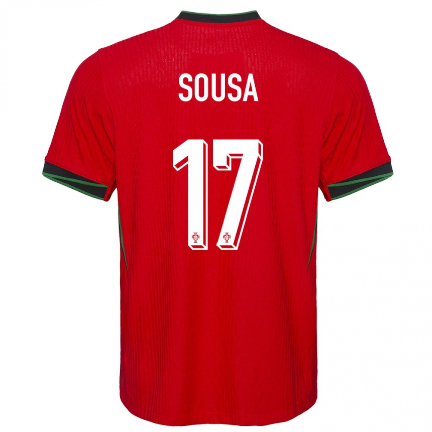 Niño Fútbol Camiseta Portugal Vasco Sousa #17 Rojo 1ª Equipación 24-26 Perú