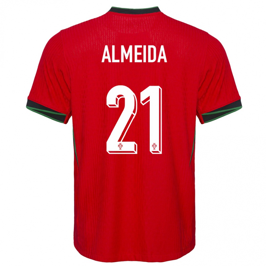 Niño Fútbol Camiseta Portugal Andre Almeida #21 Rojo 1ª Equipación 24-26 Perú