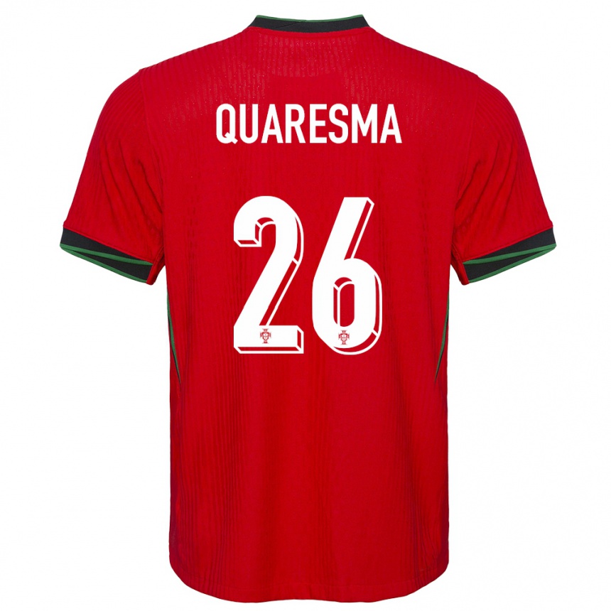 Niño Fútbol Camiseta Portugal Eduardo Quaresma #26 Rojo 1ª Equipación 24-26 Perú