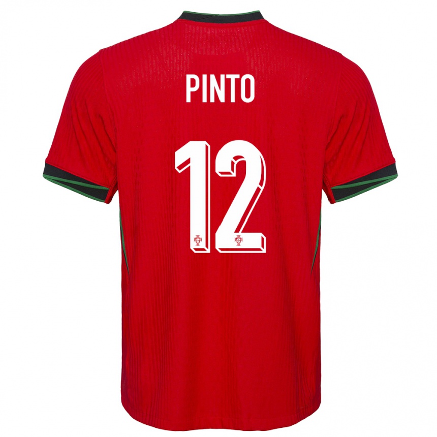 Niño Fútbol Camiseta Portugal Diogo Pinto #12 Rojo 1ª Equipación 24-26 Perú