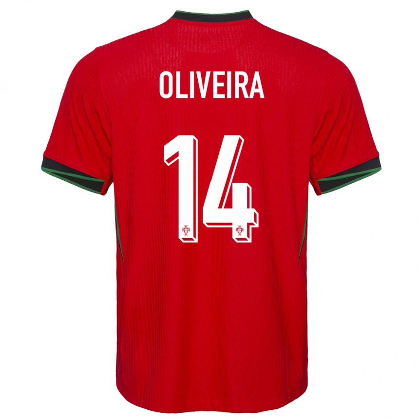 Niño Fútbol Camiseta Portugal Hugo Oliveira #14 Rojo 1ª Equipación 24-26 Perú