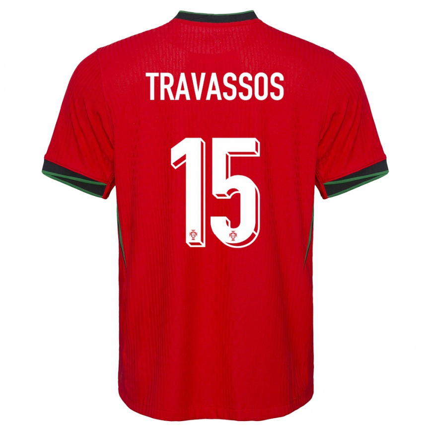 Niño Fútbol Camiseta Portugal Diogo Travassos #15 Rojo 1ª Equipación 24-26 Perú