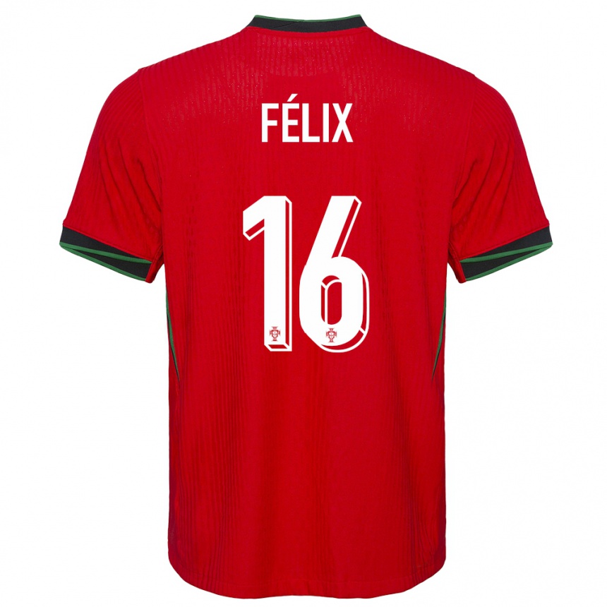 Niño Fútbol Camiseta Portugal Hugo Felix #16 Rojo 1ª Equipación 24-26 Perú