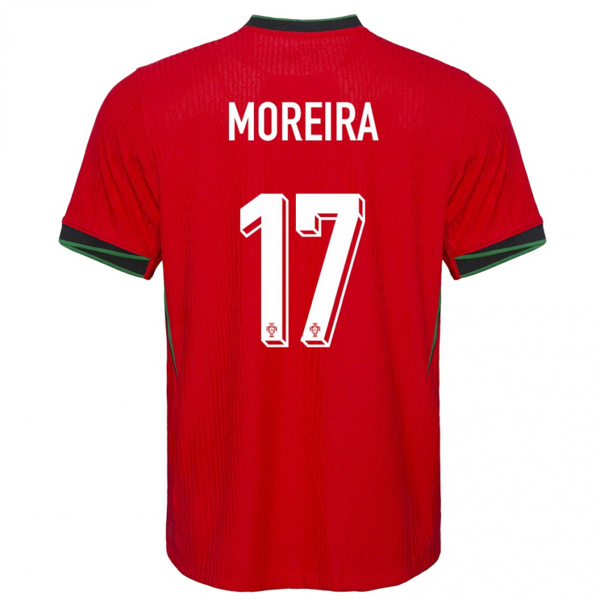 Niño Fútbol Camiseta Portugal Afonso Moreira #17 Rojo 1ª Equipación 24-26 Perú