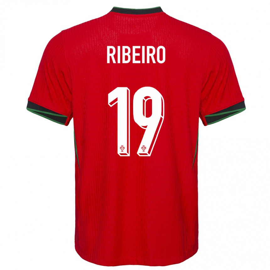 Niño Fútbol Camiseta Portugal Rodrigo Ribeiro #19 Rojo 1ª Equipación 24-26 Perú