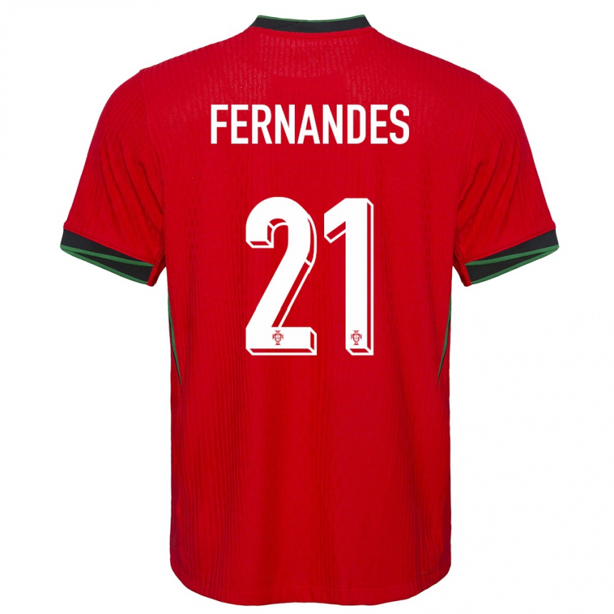 Niño Fútbol Camiseta Portugal Mateus Fernandes #21 Rojo 1ª Equipación 24-26 Perú