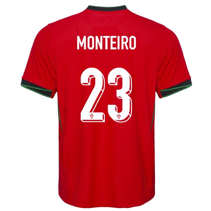 Niño Fútbol Camiseta Portugal David Monteiro #23 Rojo 1ª Equipación 24-26 Perú