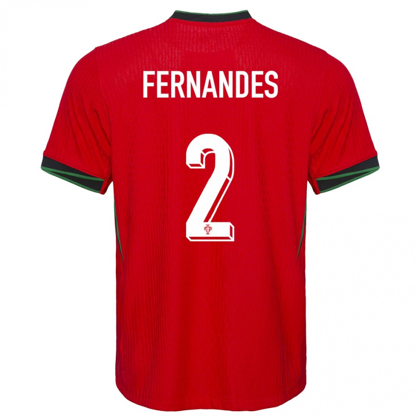 Niño Fútbol Camiseta Portugal Martim Fernandes #2 Rojo 1ª Equipación 24-26 Perú